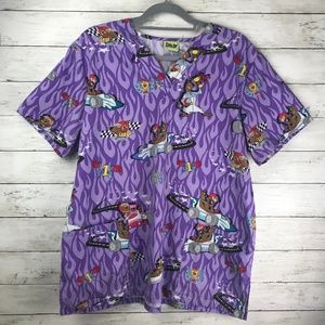 Scooby Doo Womens Large Scrub Top Unisex